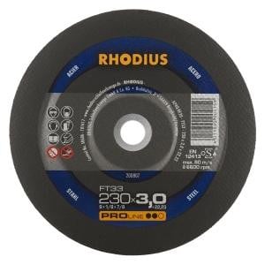 Rhodius PROline FT33 Freihandtrennscheibe, Durchmesser [mm]: 230, Stärke [mm]: 3, Bohrung [mm]: 22.23, VE: 25 Stück, 200807