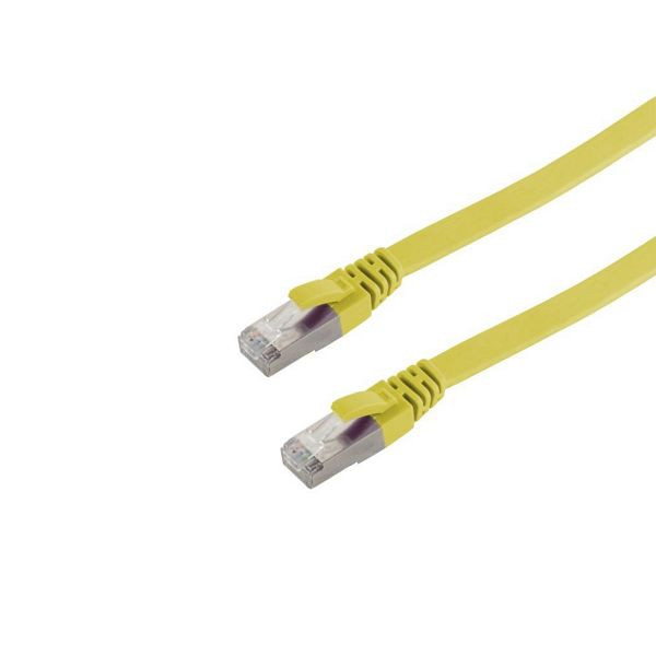 shiverpeaks BASIC-S, RJ45 Patchkabel-Flachkabel, Flat U/FTP mit CAT 7 Rohkabel, slim, gelb, 1,0m, BS75511-SLY