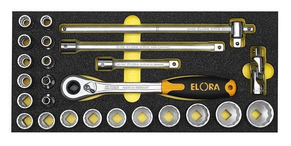 ELORA Steckschlüssel-Satz 1/2", 6-kant, 25-teilig Modul OMS-4, 0000410401000