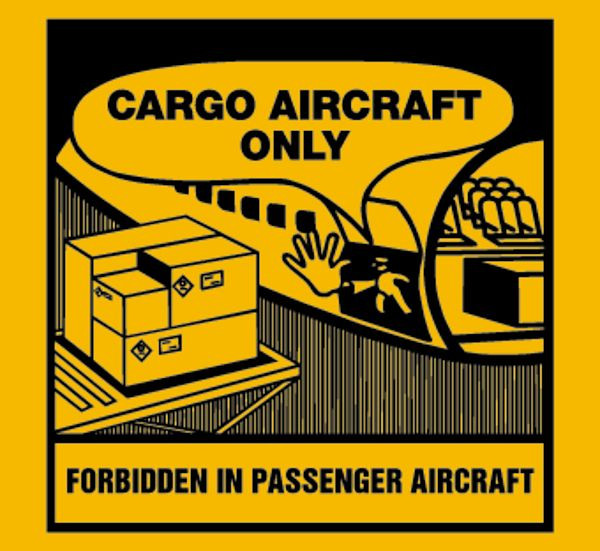 Schilder Klar Transportkennzeichen Cargo aircraft only, Etiketten einzeln, 120x110 mm Folie selbstklebend, 8900/61