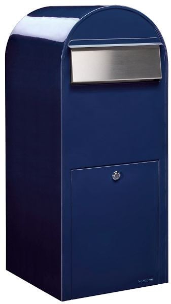 Bobi Jumbo XXXL Briefkasten RAL 5004 und V2A, Farbe: schwarzblau, Klappe aus Edelstahl, 01.01.04.11