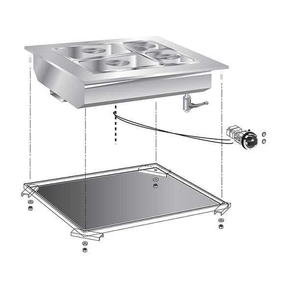 Gastro-Inox drop-in Bain Marie 60cm, 160.545