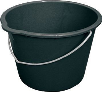 DENIOS Kunststoff-Eimer aus recyceltem Polyethylen (PE), 20 Liter, schwarz, VE: 10 Stück, 180846