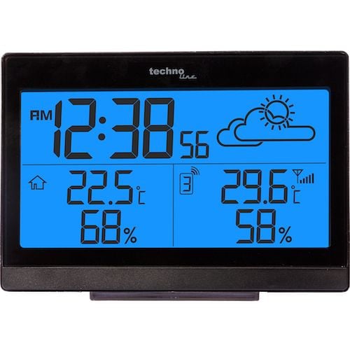 Technoline Wetterstation, DCF-77 Funkuhr mit manueller Einstelloption, Abmaße: 140 x 100 x 47 mm, WS 9252