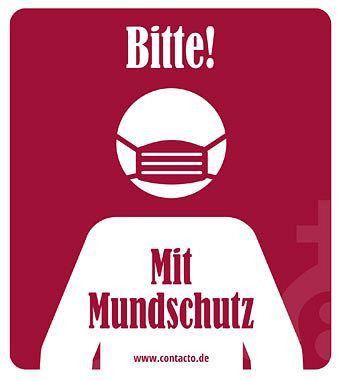 Contacto Schild ''Mundschutz tragen'', selbstklebend, 12 cm, 7591/130