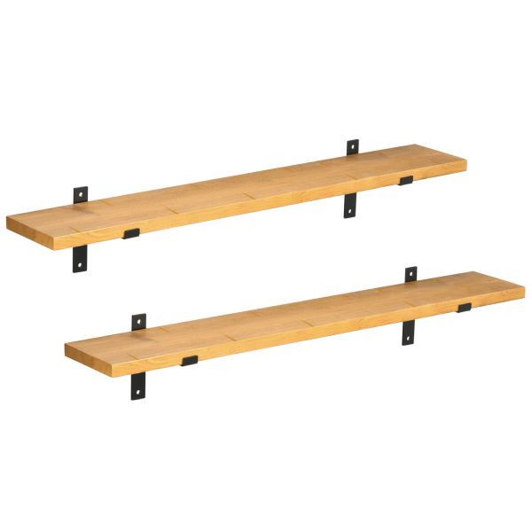 HOMCOM Wandregal 2er-Set Schweberegal Holzregal Wandboard, Regalbrett, Wandbrett, 830-693V00BN