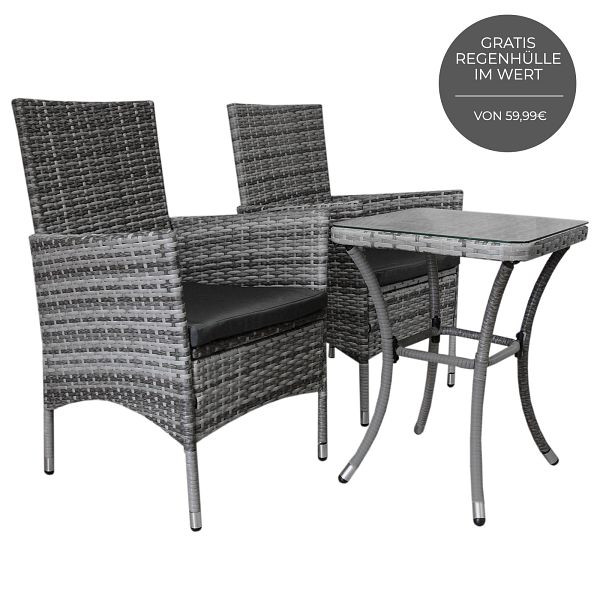 Monster Jardi Rattan Bistro Set Grau, 27120