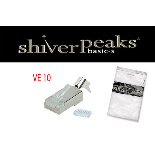 shiverpeaks BASIC-S, Netzwerk Modularstecker-RJ45, 8/8, geschirmt, 50µ, Einführhilfe für cat7 Kabel, VE: 100 Stück, BS72062-R