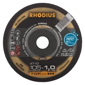 Rhodius TOPline XT10 Extradünne Trennscheibe, Durchmesser [mm]: 100, Stärke [mm]: 1, Bohrung [mm]: 16, VE: 50 Stück, 209822