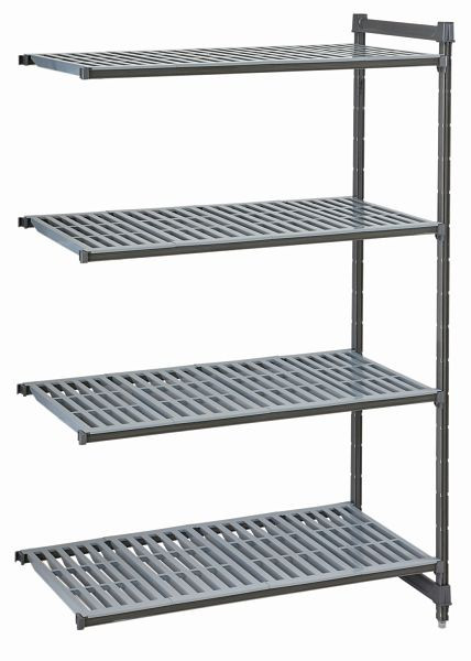 Cambro Camshelving® Basics Anbauregal 4V 18X30X72 Matt-Graphit, CBA183072V4580