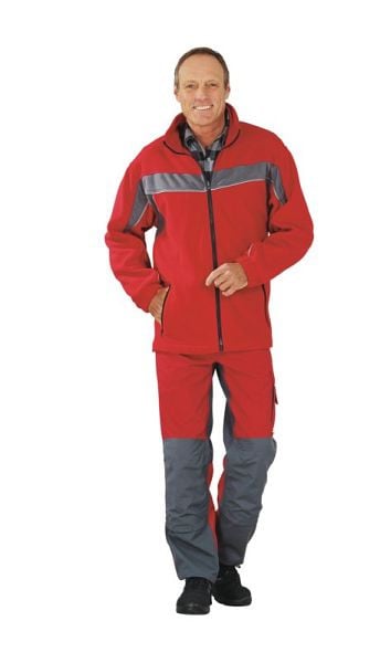 Planam Plaline Fleecejacke, rot/schiefer, Größe 4XL, 2567068