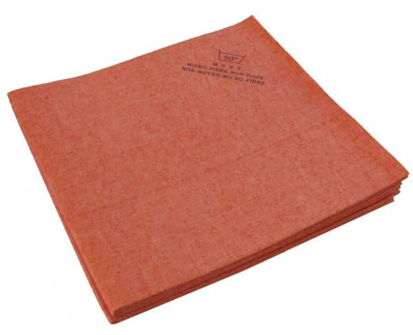 De Witte Non Woven Mikrofasertuch 40 x 38 cm rot - 140 g ECO, VE: Beutel a 5 Stück, 370.000.003