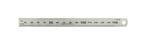 hedue Stahllineal, Abmessungen 170 x 14 x 0,6 mm, Skalierung 150 mm, B101