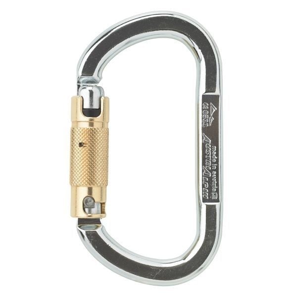 AustriAlpin Karabiner ASYMM OVAL XL, 3-Wege-Autolock, Stahl 38 kN, VE: 30 Stück, TP35AK3