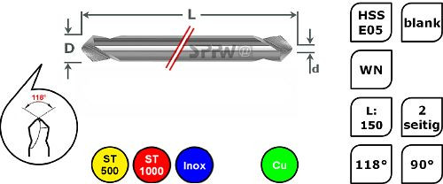 SPPW Duo-Mag HSS-E05 90° WN L: 150 - Ø8,0x2,5, 1249200800