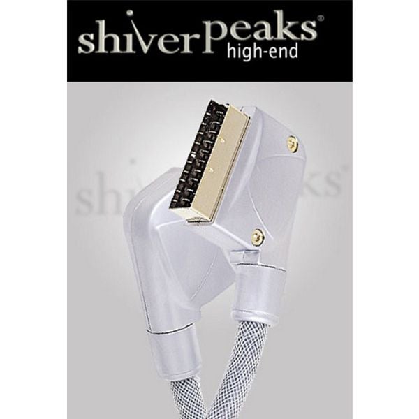 shiverpeaks HIGH-END-Video-Anschlusskabel, Scartstecker auf Scartstecker, Metall-Stecker mit vergoldeten Kontakten,-Silber-Nylon, 5,0m, 96030-SPH-L