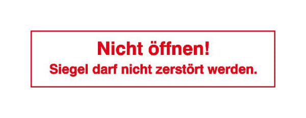 SafetyMarking Sicherheitssiegel, Nicht öffnen! Siegel darf nicht zerstört werden, BxH 6,5x1,5 cm, Folie, selbstklebend, VE: 10 Stück/Bogen, 30.0968