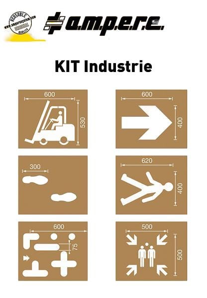 Ampere Schablonen KIT Industrie, 1 Set a 6 Schablonen, 630251011