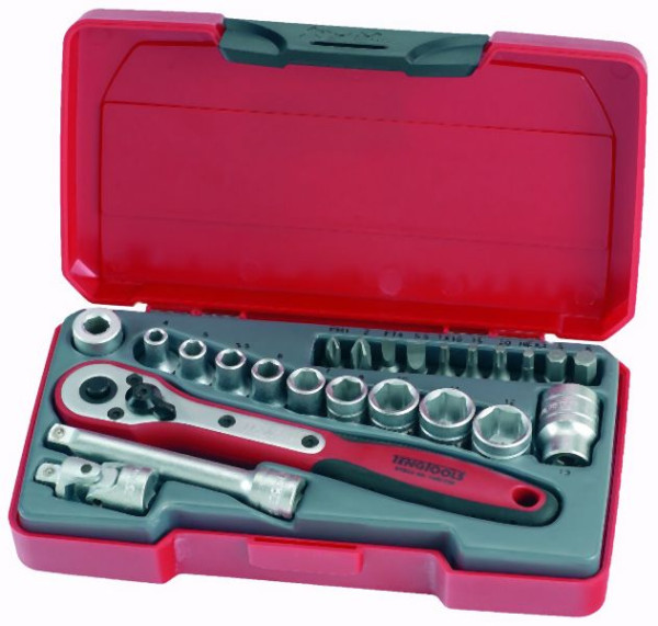 Teng Tools 1/4"-Steckschlüssel-Set, 6-Kant, 24 Teile, T1424