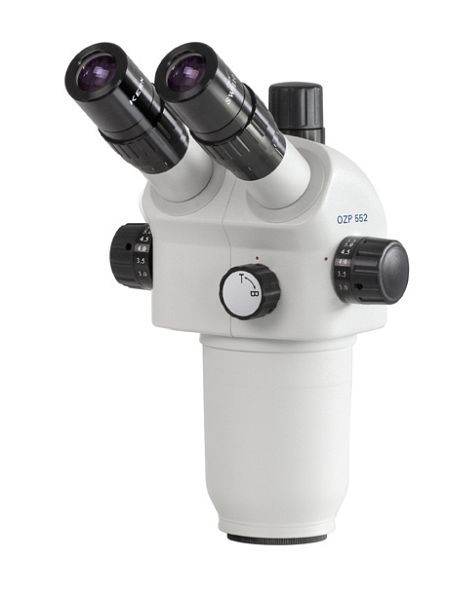 KERN Optics Stereo-Zoom-Mikroskopkopf, Greenough 0,6 x - 5,5 x, Trinokular, Eyepiece HSWF 10 x / Ø 23mm with anti-fungus, high eye point, OZP 552