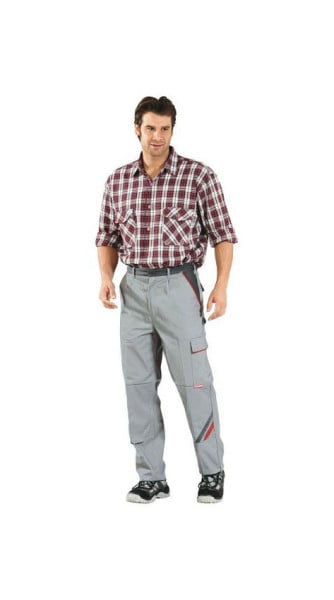 Planam Highline Bundhose, zink/schiefer/rot, Größe 52, 2321052