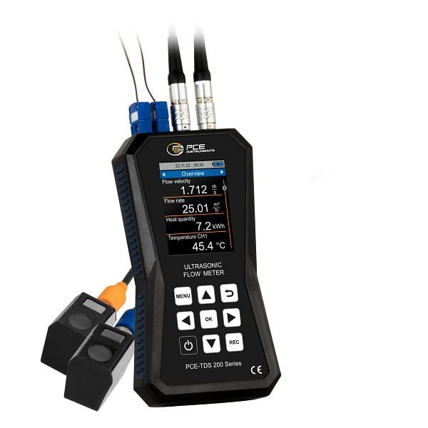 PCE Instruments Ultraschall-Durchflussmessgerät mit Wärmemengenmesser, PCE-TDS 200 S Sensoren, PCE-TDS 200+ S