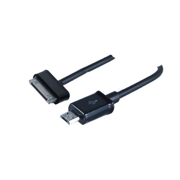 S-Conn USB Lade-/ Datenkabel für Samsung Tablets, USB A-Stecker und Samsung Stecker, schwarz, 1,0m, 33116