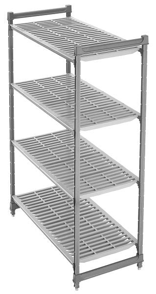 Cambro Camshelving® Basics Grundeinheit 4V 18X48X72 Matt-Graphit, CBU184872V4580