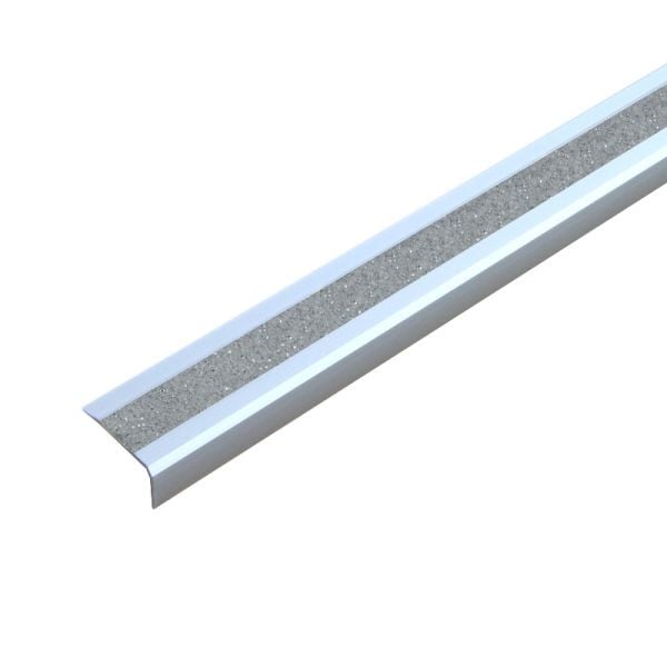 Mehlhose Antirutschtreppenkantenprofil Aluminium mit m2 Antirutschbelag, GlitterGrip silber 53x800x31mm, selbstklebend, ATM8TF3sk