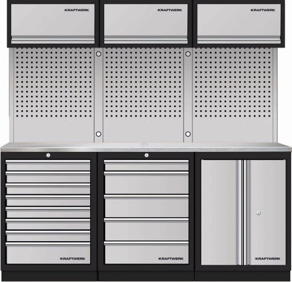 Kraftwerk Mobilio 3er Kombi Oberschrank Edelstahl, 3964K-85S-K3IX