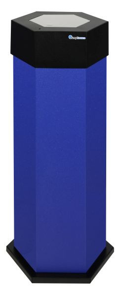 stumpf Sixco 1 swing Abfallsammler, ultramarinblau-metallic, Abmessung: 830x325x375 mm (HxBxT), 45 Liter, mit Klappe aus Edelstahl, 560-045-05