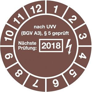 Moedel Prüfplakette Nächste Prüfung: 2018, Folie, Ø 30 mm, VE: 10 Stück/Bogen, 55345