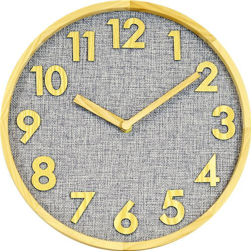 Technoline Quarzwanduhr, MDF-Material, Textil, Abmaße: Ø 30 cm, WT 7235