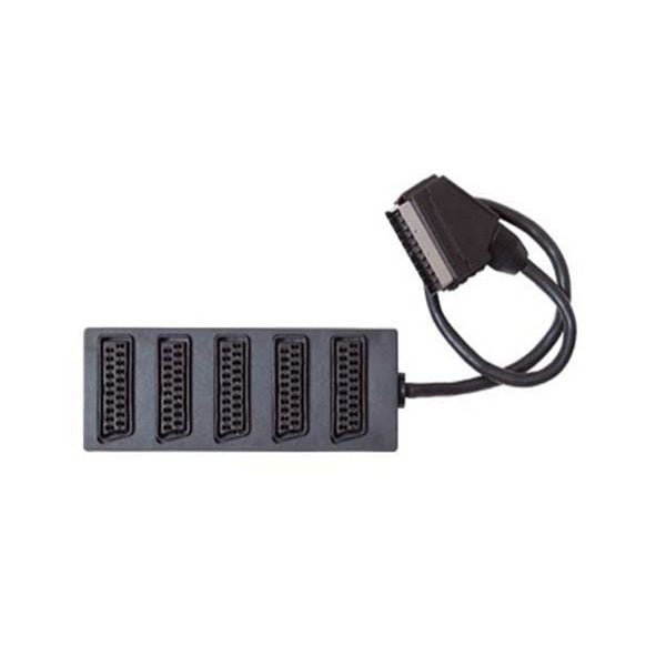 S-Conn Scart-Verteiler, 5-fach, Scart.Stecker auf 5 Scart-Kupplungen, voll durchgeschaltet, 0,5m, 94060