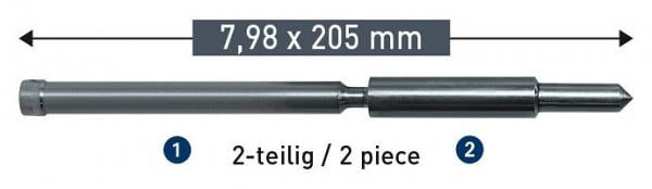 Karnasch Auswerferstift 7,98x205mm 2-teilig, 201152