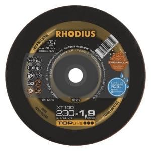 Rhodius TOPline XT100 Extradünne Trennscheibe, Durchmesser [mm]: 230, Stärke [mm]: 1.9, Bohrung [mm]: 22.23, VE: 25 Stück, 210226