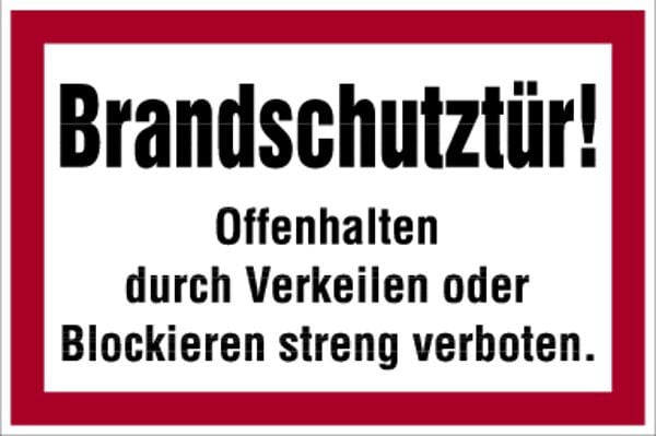 Schilder Klar Brandschutzzeichen Brandschutztür, angelehnt an DIN 4066, 300x200 mm Folie selbstklebend, 167/61