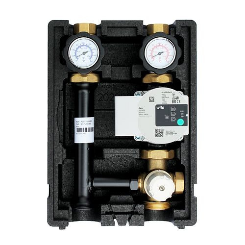 Environ EcoMix EN004 Heizkreispumpengruppe mit Drei-Wege-Mischer, Festwertthermostat 25-55°C und Wilo Para 25/6 Hocheffizienzpumpe, ENECO0042555PARA