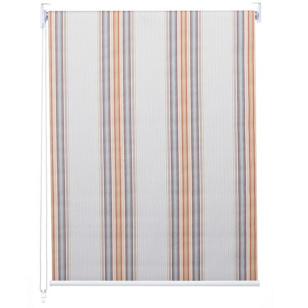 Mendler Rollo HWC-D52, Fensterrollo Seitenzugrollo Jalousie, 120x230cm Sonnenschutz Verdunkelung blickdicht, grau/braun/orange, 63476