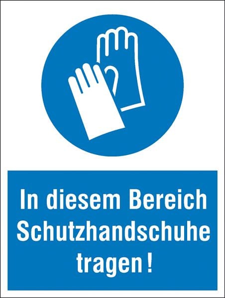 SafetyMarking Gebots-Kombischild, In diesem Bereich Schutzhandschuhe tragen!, BxH 30x40 cm, Kunststoff (Hart-PVC), 43.0420