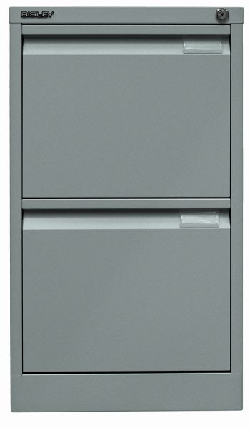 Bisley Hängeregistraturschrank, einbahnig 2 HR-Schubladen, silber, 3623355