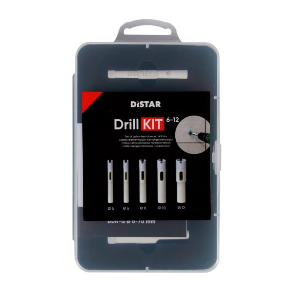 Distar Bohrerset mit fünf Diamantbohrern DrillKIT 6-12, 80115429040