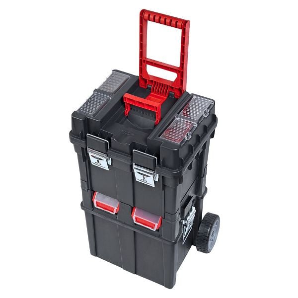 ADB Werkzeugkoffer-Trolley/Wheelbox HD Compact, schwarz/rot, 15506