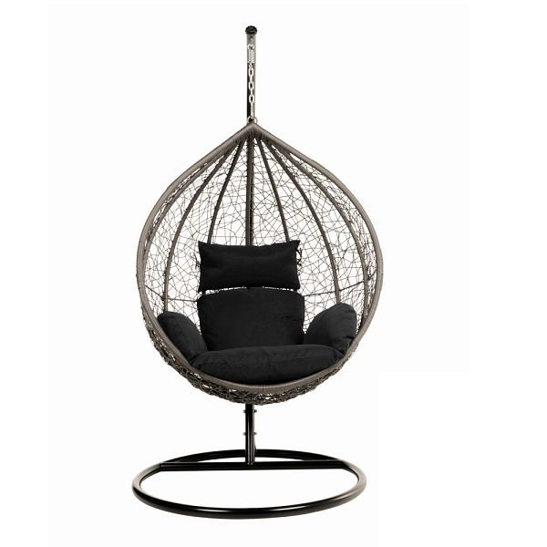 HOME DELUXE Polyrattan Hängesessel CIELO - Schwarz, 50923