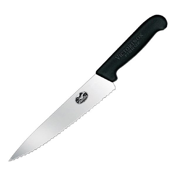 Victorinox Fibrox Küchenmesser mit Wellenschliff 19cm, CC265