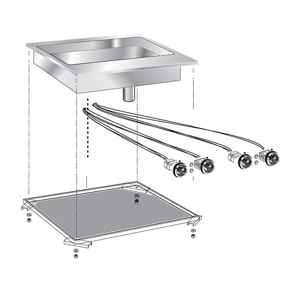 Gastro-Inox drop-in Multifunktions-Kasserolle, 60cm, 160.551