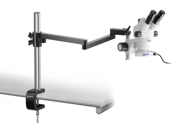 KERN Optics Stereomikroskop-Set, UK; Gelenkarm-Ständer (Klemme), Greenough 0,7 x - 4,5 x, Trinokular, OZM 953UK
