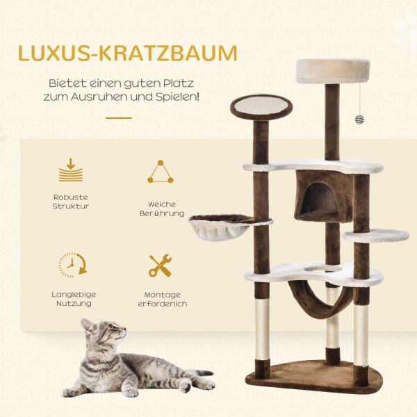 PawHut Kratzbaum Katzenbaum Katzenkratzbaum Kletterbaum Spielbaum Kratzbrett, D2-0027