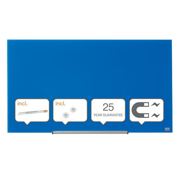 Nobo Impression Pro Whiteboard Glas Widescreen 45", Farbe: Blau, 1905188