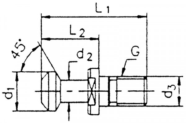 MACK Anzugsbolzen MAS-BT 50, 45°, M24, ohne Bohrung, 13-9882B-50-45